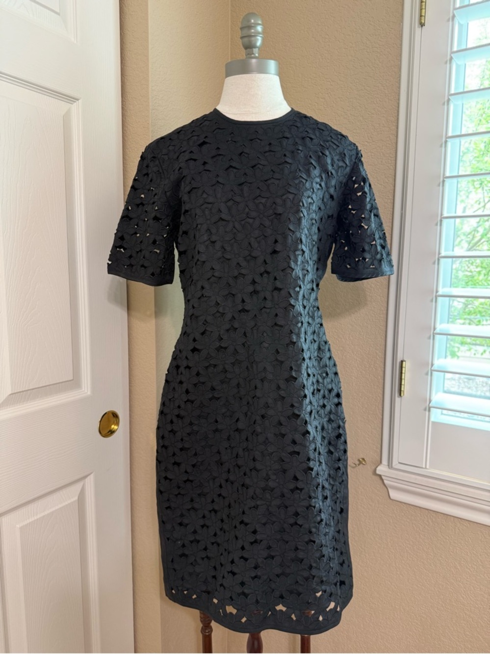 NWOT “ET AL”Women's Floral Eyelet  Dress Vintage SZ 8 Black
Knee Length
